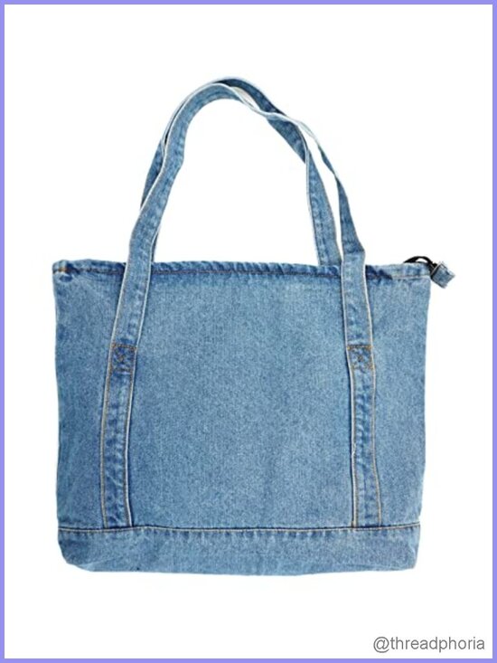 Handbags - Denim Tote Bag Lightweight Retro Shoulder Handbag Travel Shopper